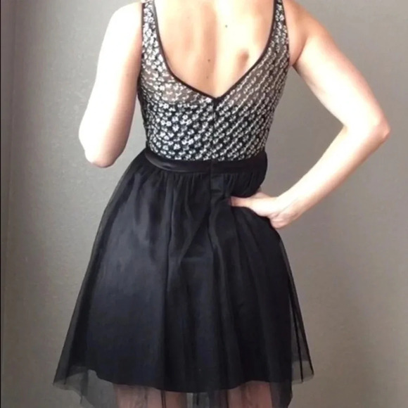 NYE Aqua formal Black and silver dress - Picture 3 of 6